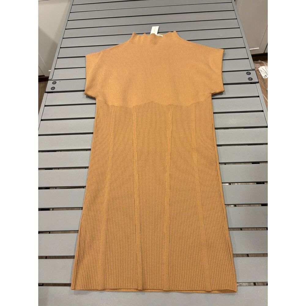 Anthropologie Knit Dress Women's Medium in Cedar Brown Short Sleeve NEW - Picture 6 of 8